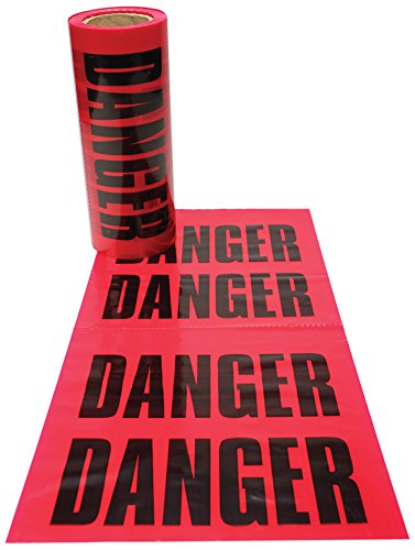 Accuform FSG210 Plastic Tear-Off Tailgate Warning Flags, "Danger", 12" Length x 12" Width x 0.004" Thickness, Black on Red (Roll of 200)
