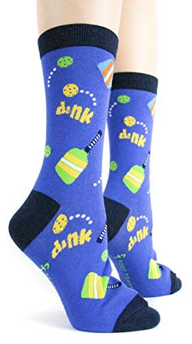 Foot Traffic - Women's Sports-Themed Socks, Fits Women's Shoe Sizes 4-10 (Pickleball)