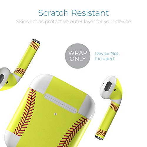 Skin Decals for Apple AirPods - Softball - Sticker Wrap Fits 1st and 2nd Generation - Thumbnail 3