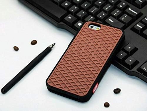 Coogel EPENA Vans Waffle Case for iPhone X XS 5 5s SE Cover Soft Rubber Waffle Shoe Sole Silicone Back Cover for iPhone 8 7 6 6S Plus - (Color: Brown with Black, Material: for iPhone 7 Plus)
