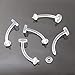 BodyJ4You 5PC Piercing Retainers Clear Bioflex Plastic 16G Eyebrow Lip Septum Flexible Curved Bar