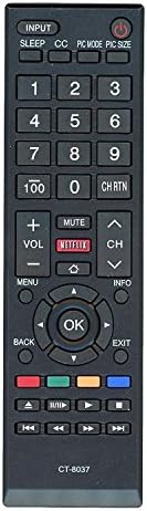 New CT-8037 Universal TV Remote Control for All Toshiba BRAND TV, Smart TV (CT-8037)
