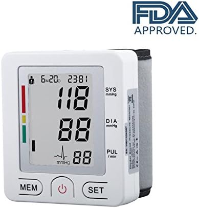Automatic Wrist Blood Pressure Monitor, Digital Shows Hypertension level Adjustable Wrist Cuff for Health Monitoring [2018 New Version]