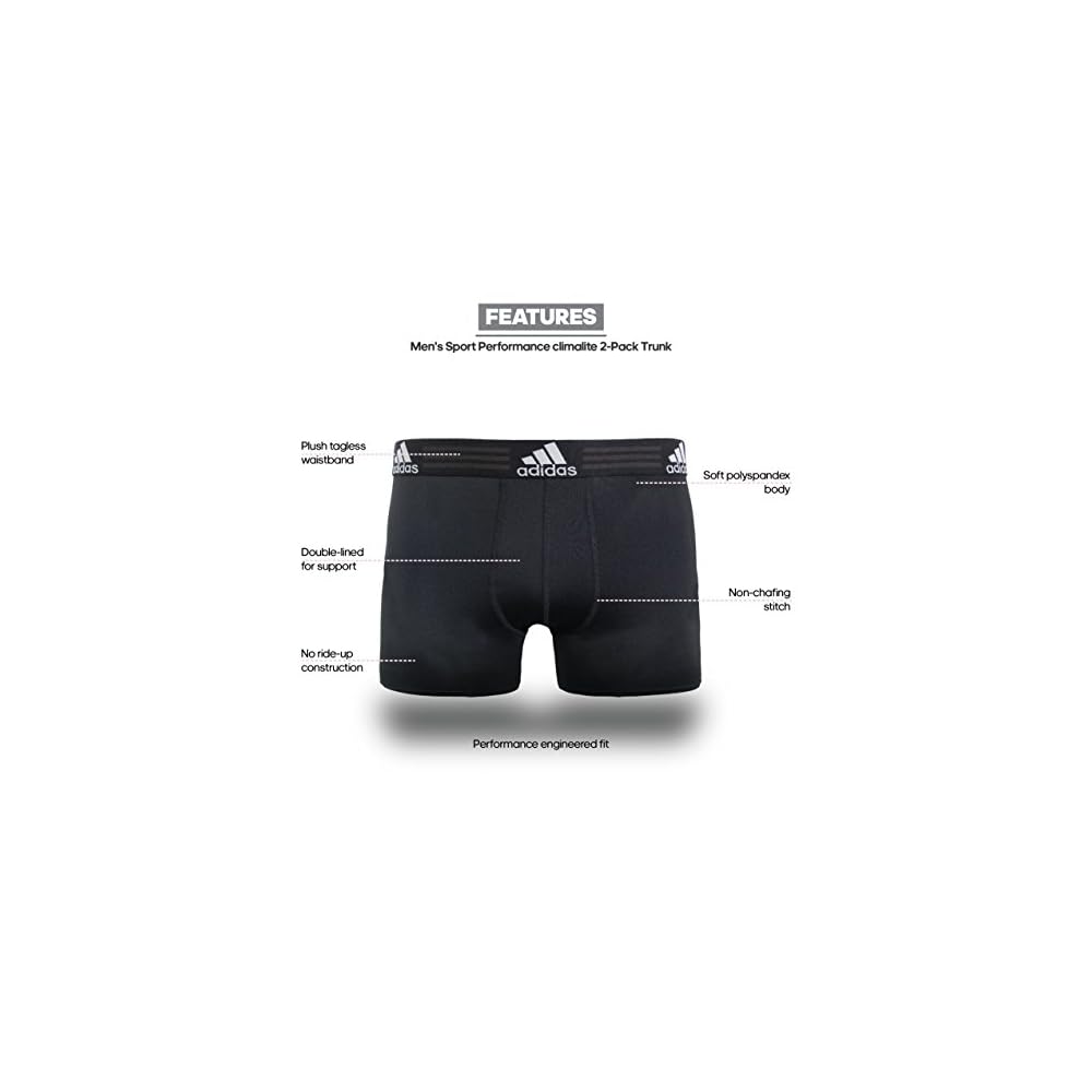 adidas Men's Sport Performance Climalite Trunk Underwear (2Pack