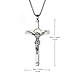 Lanroque Men's Stainless Steel Gothic Jesus Christ Crucifix Cross Pendant Necklace, 24