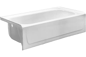 PROFLO PFB16LWH PROFLO PFB16L Folsom 60" X 30" Enameled Steel Soaking Bathtub - Three Wall Alcove Installation (Left-Side Drain)