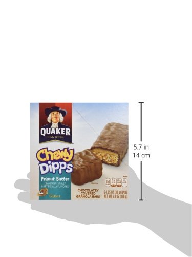 QUAKER CHEWY GRANOLA BAR DIPPS PEANUT BUTTER, 1.05 OZ, 6 CT