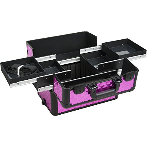 SUNRISE Makeup Case on Wheels 2 in 1 Professional Artist Organizer