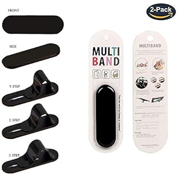 FOURPLUSONE Cell Phone Grip, Universal Handheld Finger Strap Loop Holder for iPhone Samsung Smartphone Kindle Tablet Car Vent Holder