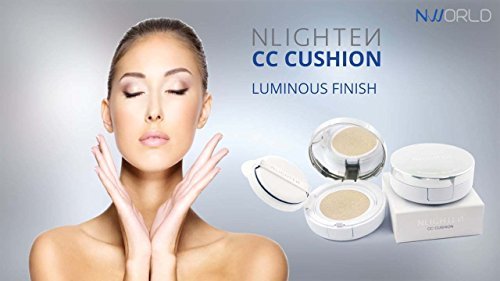 AUTHENTIC NWORLD NLIGHTEN CC CUSHION BASE MAKE UP with UVA/UVB SPF 50+/PA +++ by NWorld