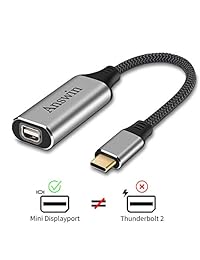 Answin - Adaptador de USB C a Mini Displayport (4 K a 60 Hz), USB-C Thunderbolt 3 a Mini Displayport para iPad Pro 2018, MacBook Pro 2016-2019, Galaxy S10 y más dispositivos USB tipo C