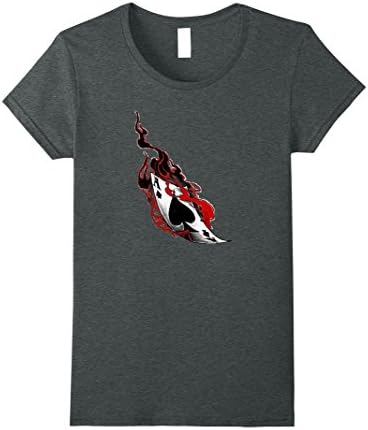 Womens Ace of Spades Tattoo Style Hand Drawing Trump Card T-Shirt Medium Dark Heather