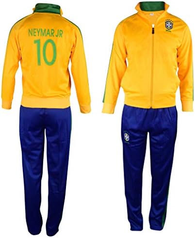 Fan Kitbag Brazil Neymar #10 Kids Soccer Tracksuit All Youth Sizes Neymar Jr 10 Football Track Jacket Top ✓ Kids Futbol Track Pants Warm up kit Great Gift