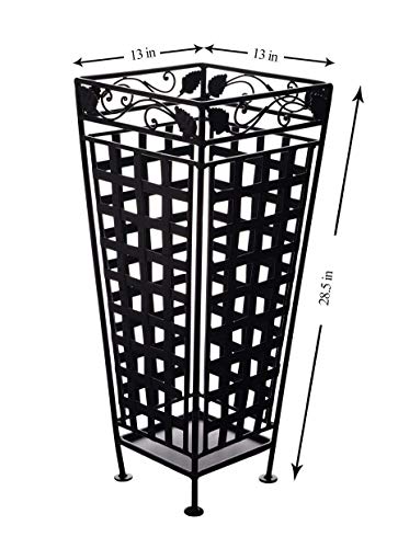 Metal Umbrella Stand Canes Walking Stick Holder Storage Rack in Cage Design Furniture 13 x 13 x 28.5 Inches - Thumbnail 3