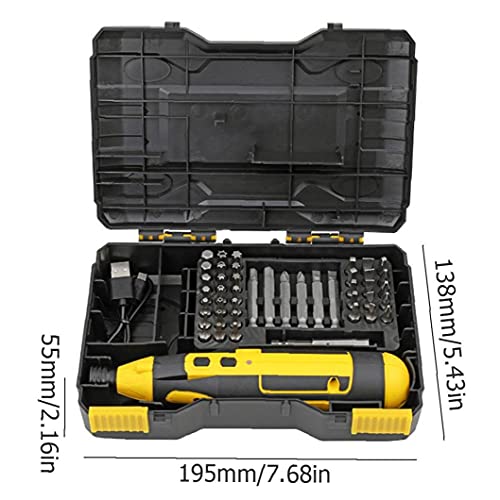 Elektro-Schrauber 4V Akkuschrauber USB Recharagable Carbide Multi Verwendung Drill mit Kabelbox Gelb – Bild 5