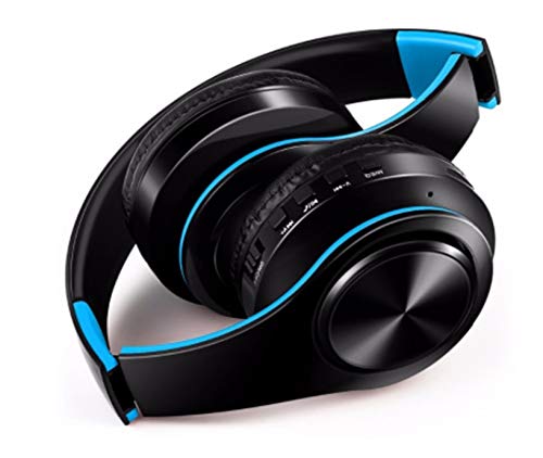Shot Case Foldable Wireless Headset for Xiaomi Redmi 7A Smartphone Bluetooth Buttons Adjustable Universal Sound (Blue)