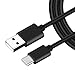USB Type C Cable, 3pack Extra Long 3Ft 5Ft 6Ft Black USB C Data & Charing Cord for ZTE Zmax Pro Z981, Zmax Pro Champ, Max XL DUO,Blade Max 3/X Max/v8 Pro, Axon 7/ 7 Mini and other USB C Device