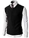 H2H Mens Casual Slim Fit Soft Acrylic Solid Pullover Cable Sweater Links-Vest