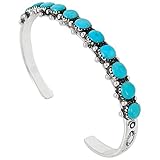 925 Sterling Silver Bracelet with Genuine Turquoise