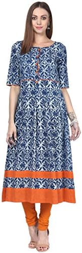 Indigoferry Women's Hand Block Printed Long Kurta
