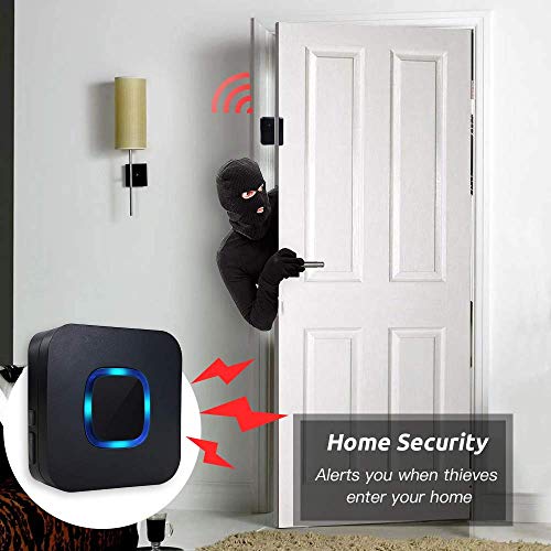 HEHUI Wireless Door Chime，Expandable Door Alarm Door Sensor Chime For