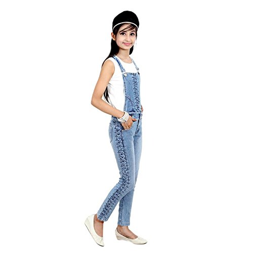 sunday casual denim detachable dungaree for girls