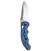 Benchmade - AXIS Flipper 300-1 Knife, Plain Drop-Point, Satin Finish, Blue Handle