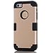 Asstar 3 in 1 Hard PC+ Soft TPU Impact Protection Heavy Duty Shockproof Full-Body Protective Case for Apple iPhone SE / iPhone 5 5S - Gold black