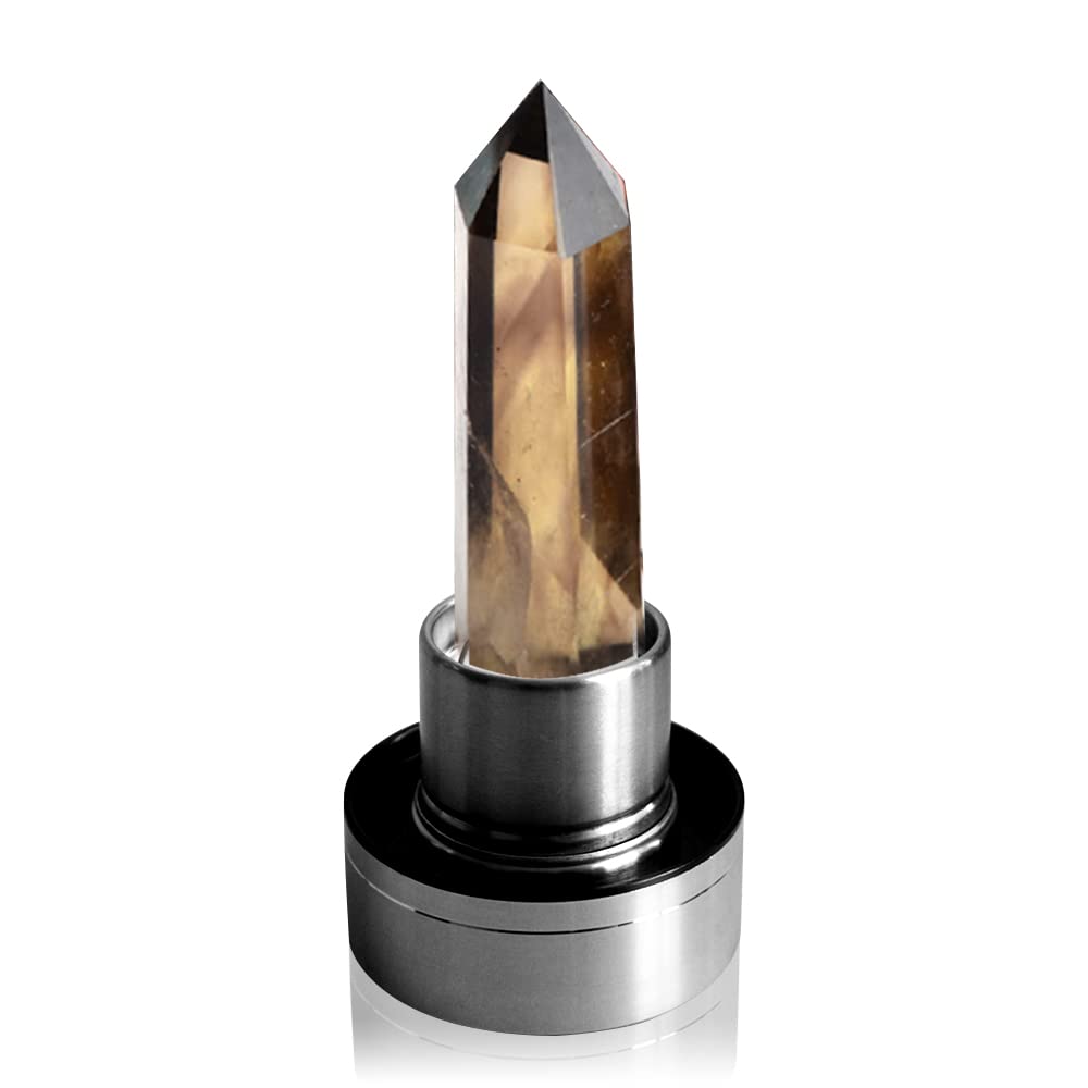 Tyuodna Crystal Water Bottle, Removable Natural Crystal Quartz Glass Water Bottle, Healing Natural Quartz Water Bottle, Portable Proof Leak Gemstone Bottle 550ml (Smoky Crystal)