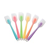 HOBOYER 6 Pack Hot Elastic Transparent Multifunctional Silicone Cake Spatula Cream Scraper Buttter Spoon Home Baking Tools