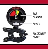 Snark SN6X Clip-On Ukulele Tuner, Black, 360° Display, Upgraded Chip view 4