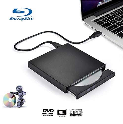 Blu-Ray Player, External USB DVD Drive Slim Portable DVD CD RAM Burner USB2.0 Combo High Speed Re-Writer Player for Laptop Notebook PC Desktop Computer - Thumbnail 5