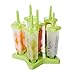 Chichic Popsicle Molds, Ice Pop Maker, Ice Pop Molds, BPA-Free, Repeated Use, Set of 6 (Diamond, Grass Green)