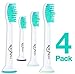 Facial Cleansing Brush Heads Replacement for Mia 1, Mia2, Mia3 (Aria), SMART Profile, Alpha Fit, Pro, Plus and Radiance Cleansing Systems (Sensitive/Delicate, 4Pack)