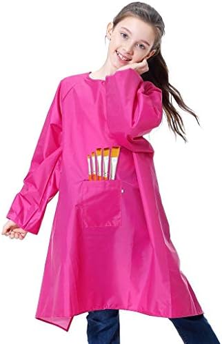 Royar beauty Kids Painting Apron, Waterproof Art Smocks for Child,Artist Aprons with Long Sleeve,Long Section Apron for Toddler(Small-XL)