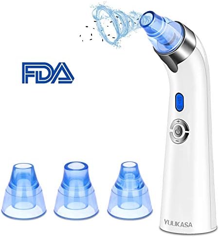 YULIKASA Blackhead Remover Vacuum Suction,Facial Pore Cleanser Electric Comedone Extractor Kit with 4pcs Suction Head,LED Display and USB Rechargeable Blackhead Suction Tool for Facial Skin