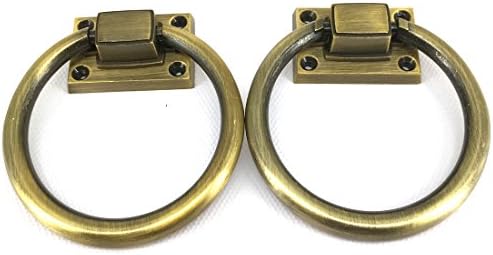 Vita Hardware Vintage bronze Large size 98mm Drop Ring Handles Dresser Chest Cabinet Drawer Pulls Chair Sofa Knobs Handles Pack of 2