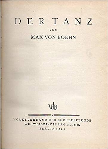 Der Tanz Amazon De Boehn Max Von Bucher