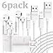 6Pack Bundle inc. 2pc 3FT Lightning Charging Sync Cable certified cord fits apple iPhone + 2pc USB Wall AC cube Charger Adapter brick + 2pc Headphones Earbuds with Mic 3.5 Earphones Headset by ESTE