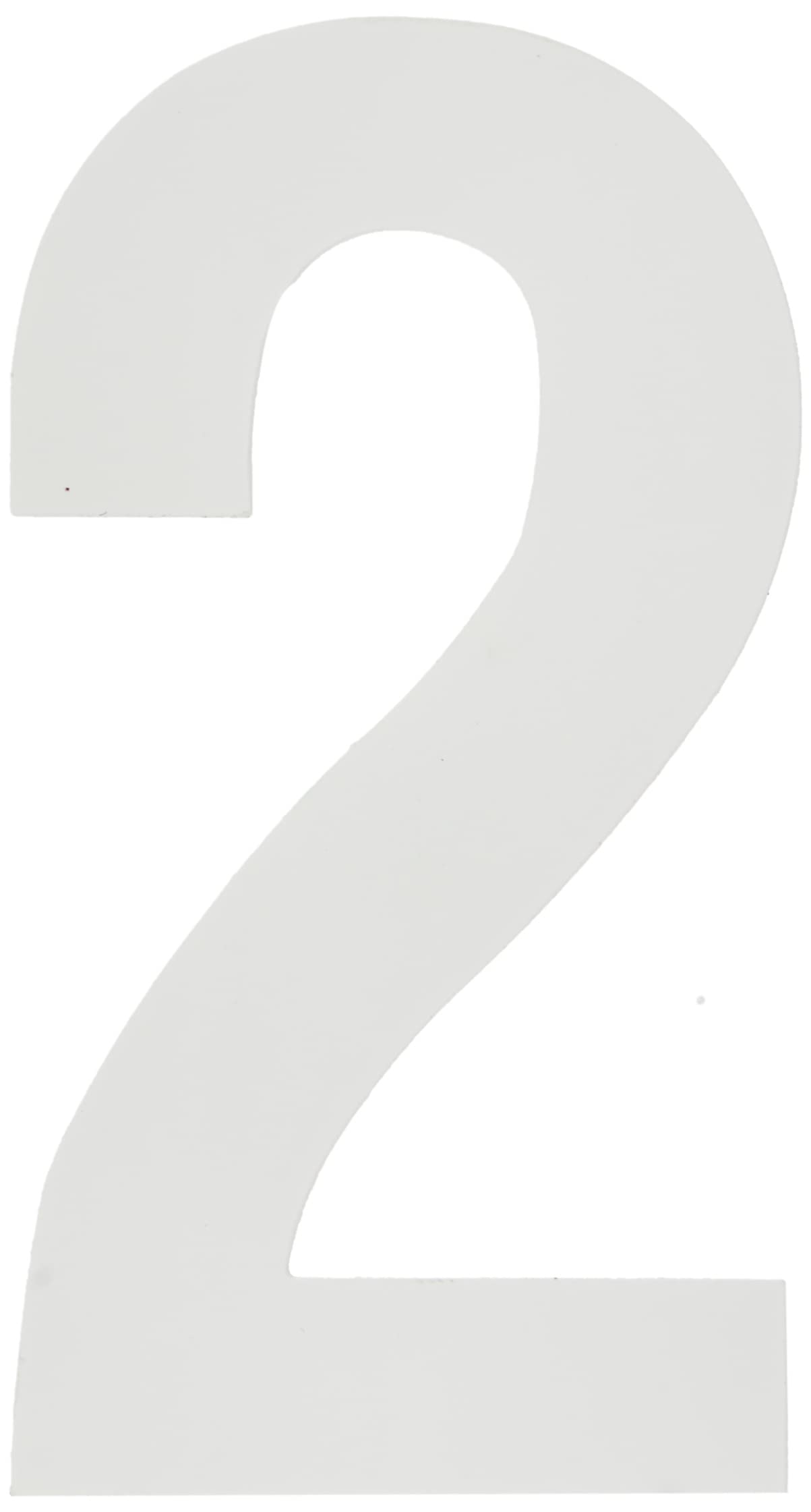 Merriway BH04097 (4 Pcs) White Vinyl Stick-On Wheelie Bin Post Box Crate Dust Bin Numbers 75mm (3 Inch) Number 2 - Pack of 4 Pieces