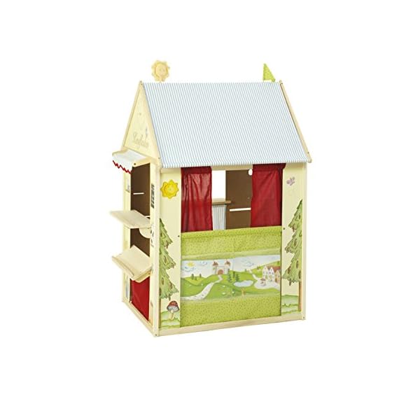 roba Spielhaus-Kombination, Rollenspiel Haus für Kinder, verwendbar als Kaufladen, Kasperletheater, Tafel, Schalter für Post/Bank/Kiosk – Bild 3