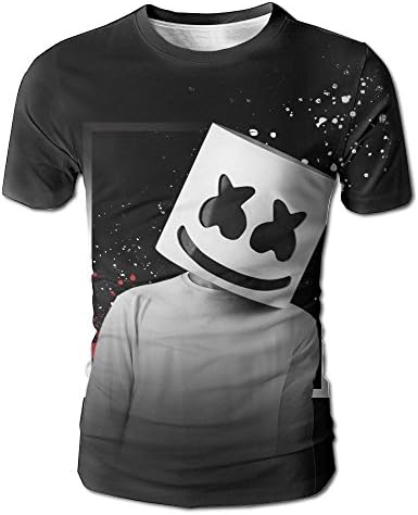TUNYIK Marsh-Mello 3D Printed Mens Fashion Cool T Shirts Short Sleeve Tops Crew Neck