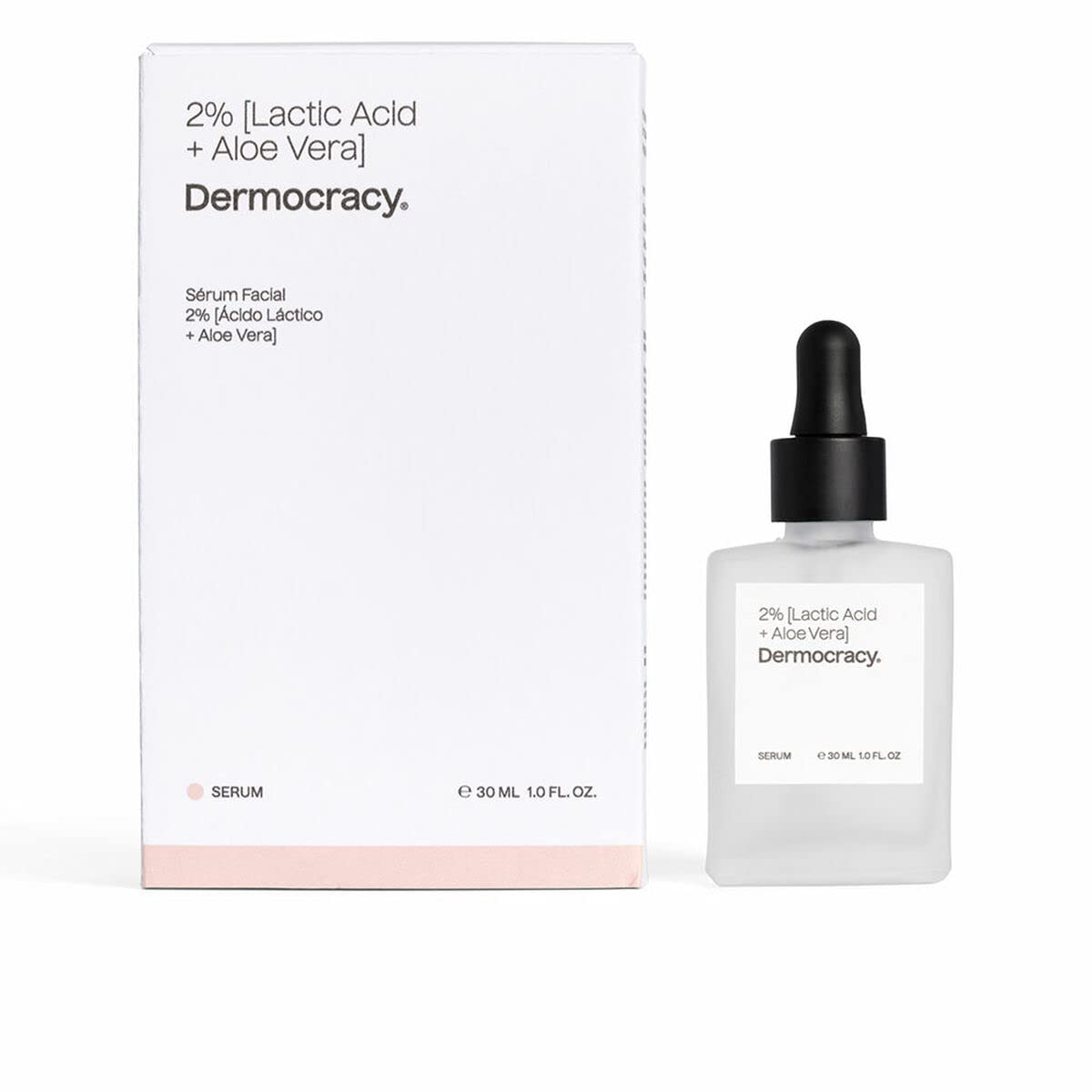 DERMOCRACY 6183-53153 2% [Acido Lactico + Aloe Vera] Serum Facial 30 ml for Adults, Designed for Hydration, Nourishment and Skin Care, 30 ml