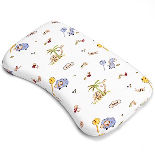 Hokonui Baby Protective Sleeping Pillow & Organic Cotton Pillowcase With Varieties Of Cute Patterns for Newborn & Infant, Prevent Flat Head Syndrome