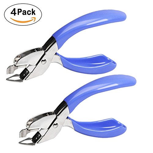 4 Pack Staple Remover Heavy Duty Staple Removers Tool for Office,School and Home Blue - Thumbnail 4