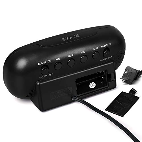 Bedrooms Alarm Clock with USB Charger - Dual Front USB Ports 6.5”Easy to Read Large LED Display with Dimmer Outlets Powered Bedside Clock for Home Hotel