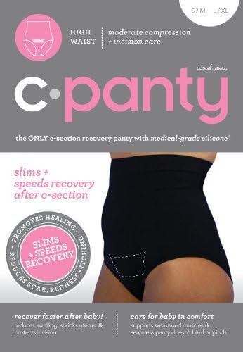 C-Panty , Caesarian Recovery Slimming Pants - Highwaisted Tummy Cut (S/M to 12, Black)