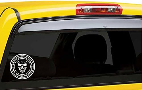 God Will Judge Our Enemies/We'll Arrange The Meeting - Funny JDM - Die Cut Decal Bumper Sticker for Motorcycles, Windows, Cars, Trucks, Laptops, Etc.
