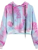 NarZhou Women Teen Girls Cotton Cute Crop Top Croptop Printed Hoodie Pullover Top Sweatshirt