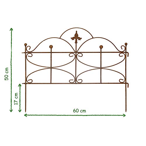Gerry Beetzaun Gartenzaun Zaun Zaunelement Rankhilfe Metall Eisen Rost Schmetterling 46cm hoch x 60cm lang – Bild 5